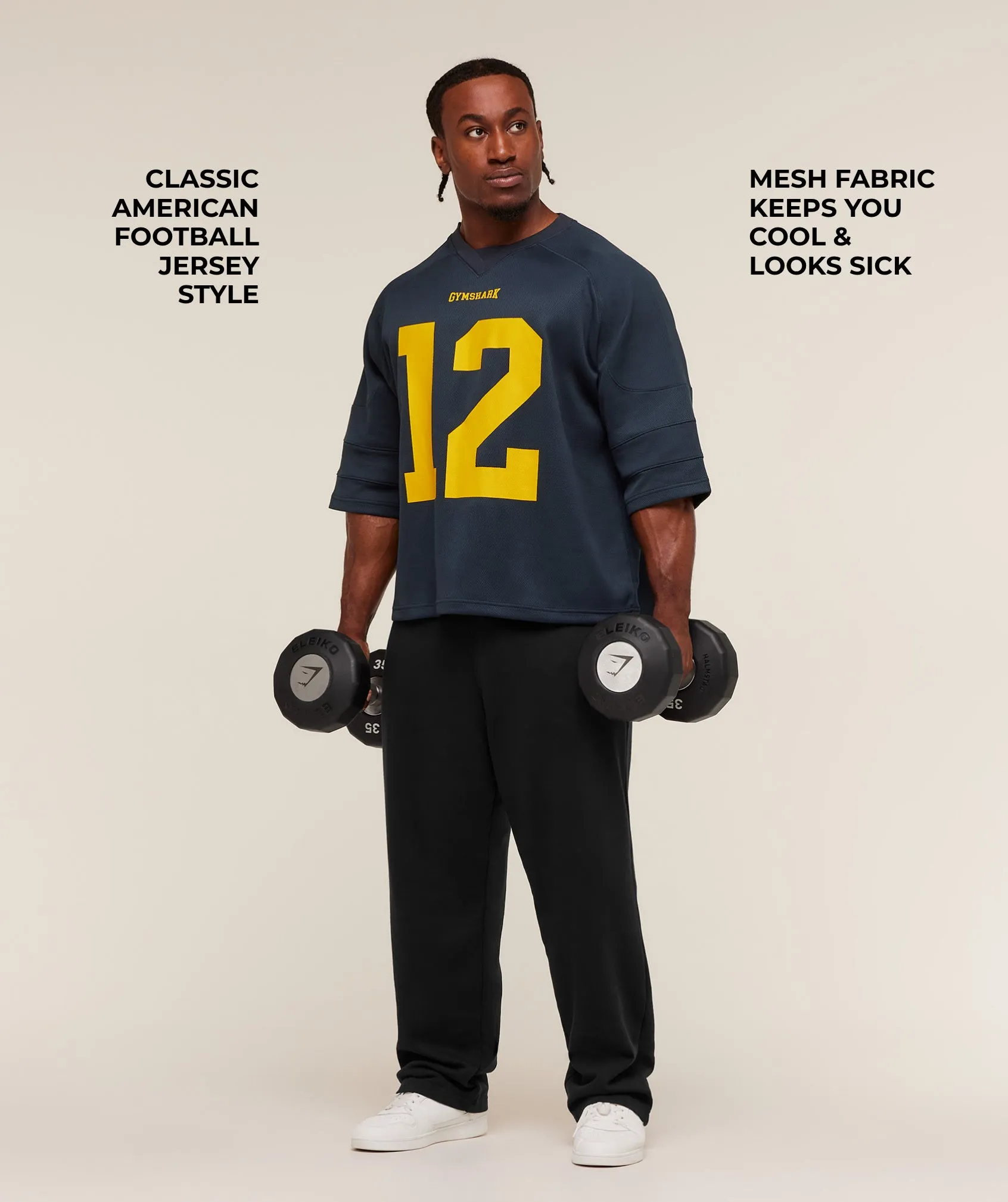 Gymshark American Football Jersey - Heavy Blue sold by Gymshark product image thumbnail 2