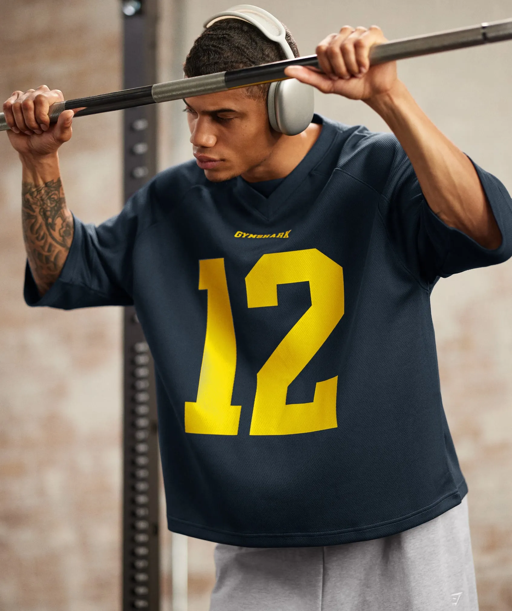 Gymshark American Football Jersey - Heavy Blue sold by Gymshark product image thumbnail 3