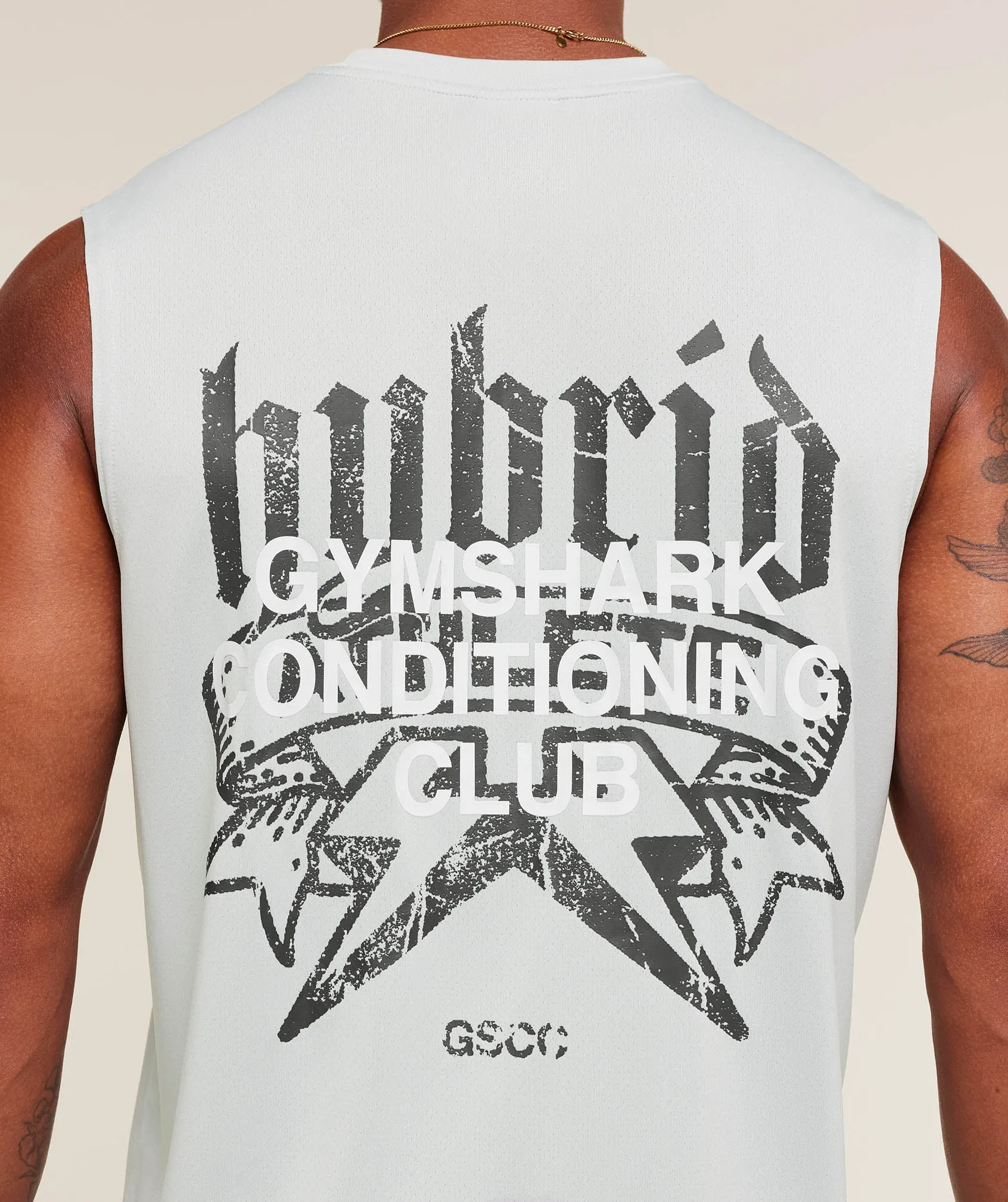 Gymshark Hybrid Graphic Tank - Light Grey sold by Gymshark product image thumbnail 5
