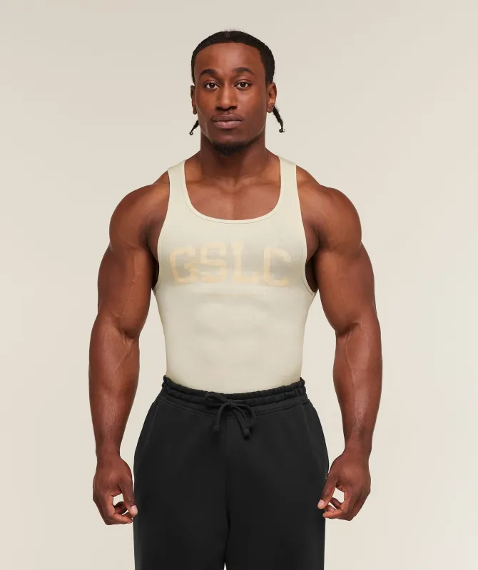 Gymshark GSLC Ribbed Tank - Oat White sold by Gymshark