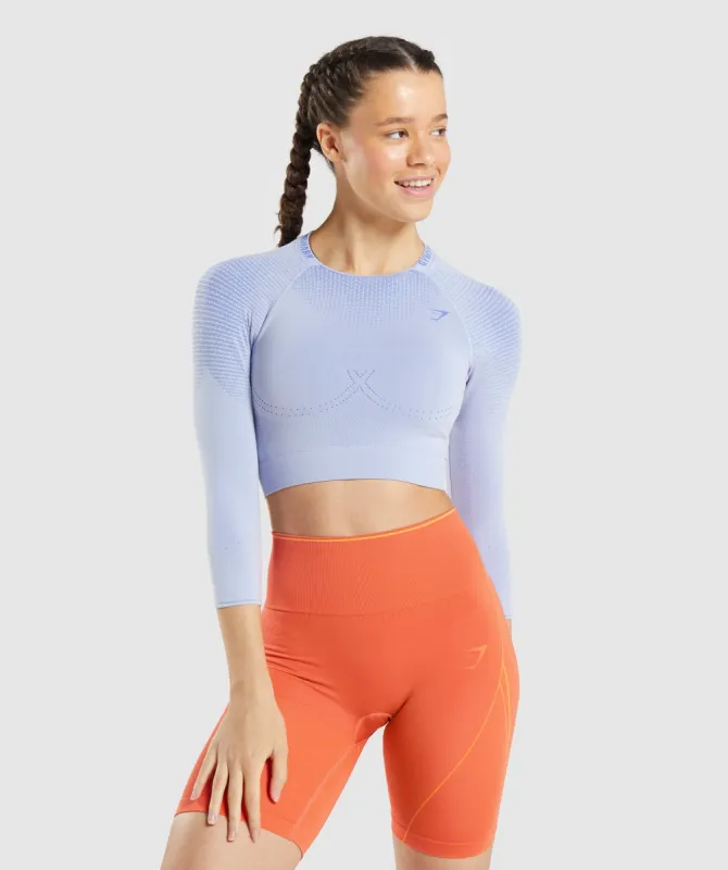Gymshark Apex Seamless Crop Top - Lavender Blue/Court Blue sold by Gymshark