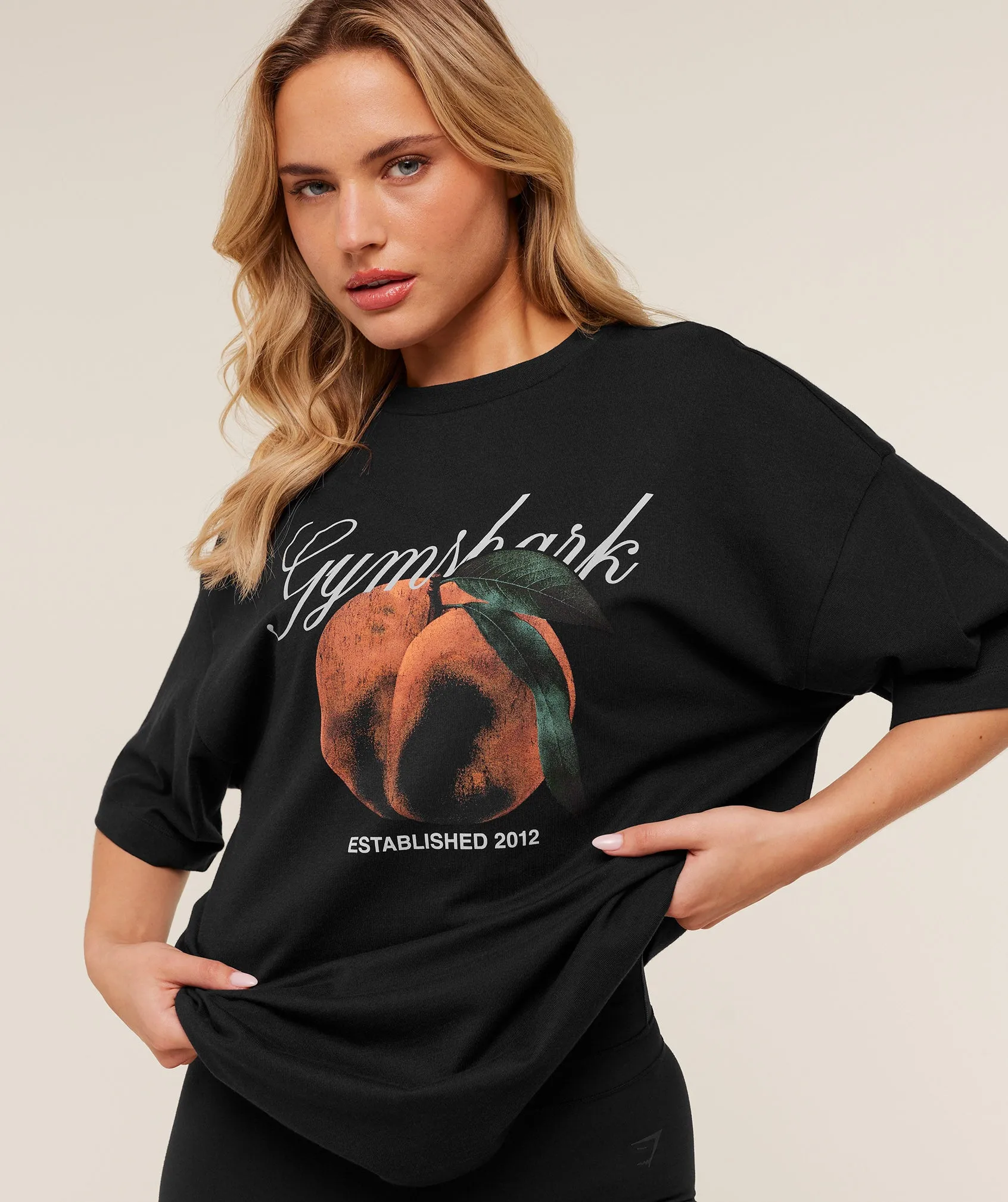 Gymshark Juicy Peach Long Sleeve T-Shirt - Black sold by Gymshark product image thumbnail 4
