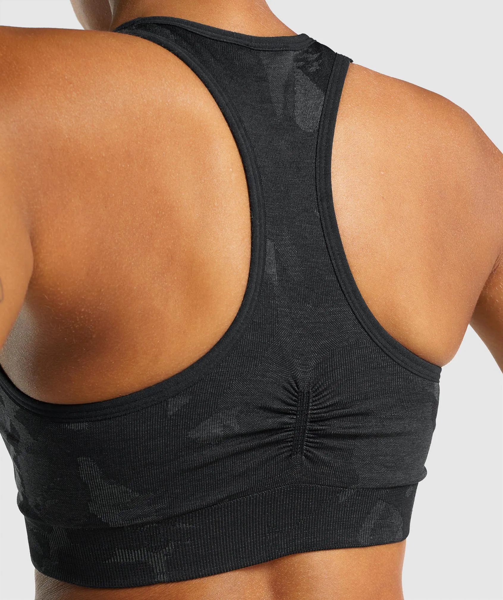 Gymshark Adapt Camo Seamless Racer Back Sports Bra - Savanna | Black sold by Gymshark product image thumbnail 5