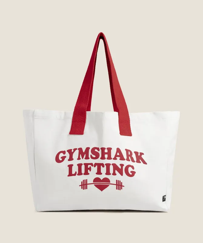 Gymshark Love Lifting Graphic Tote Bag - Oat White sold by Gymshark