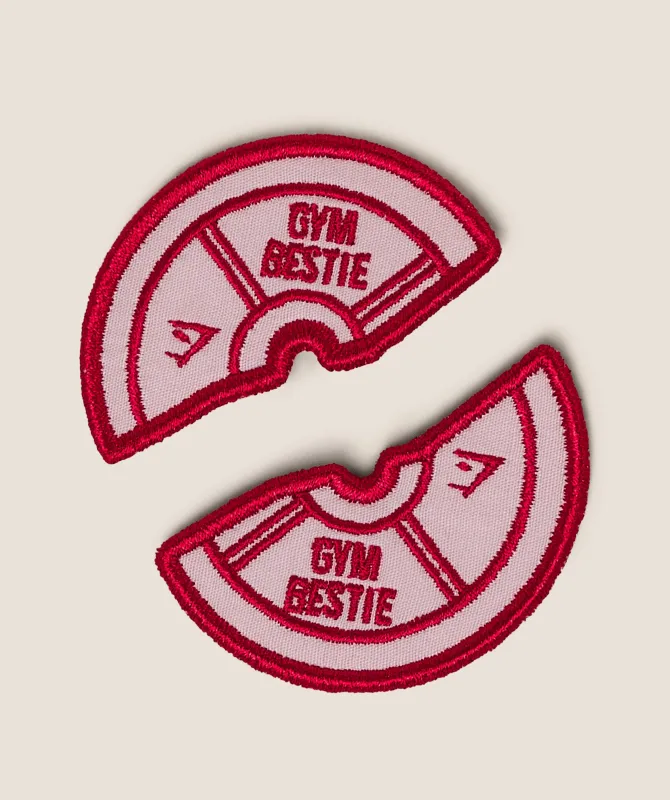 Gymshark Gym Besties Patches - GS Cloud Pink/GS Carmine Red sold by Gymshark
