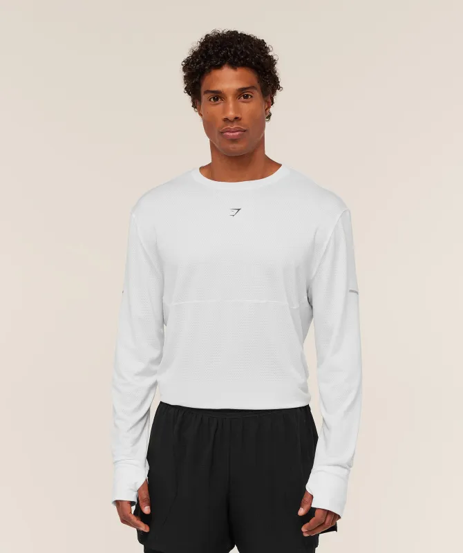 Gymshark Running Long Sleeve T-Shirt - White sold by Gymshark