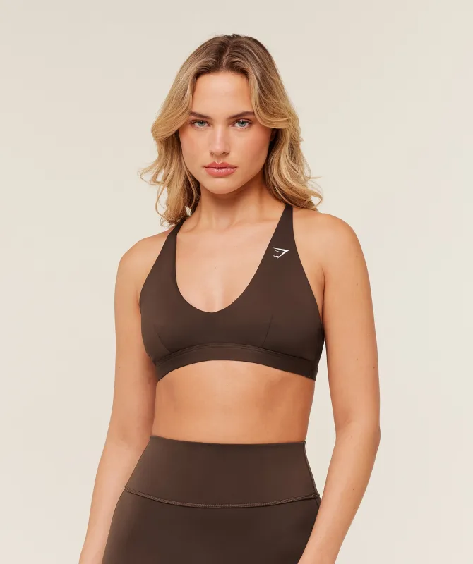 Gymshark Flow Light Support Sports Bra - Archive Brown made by Gymshark