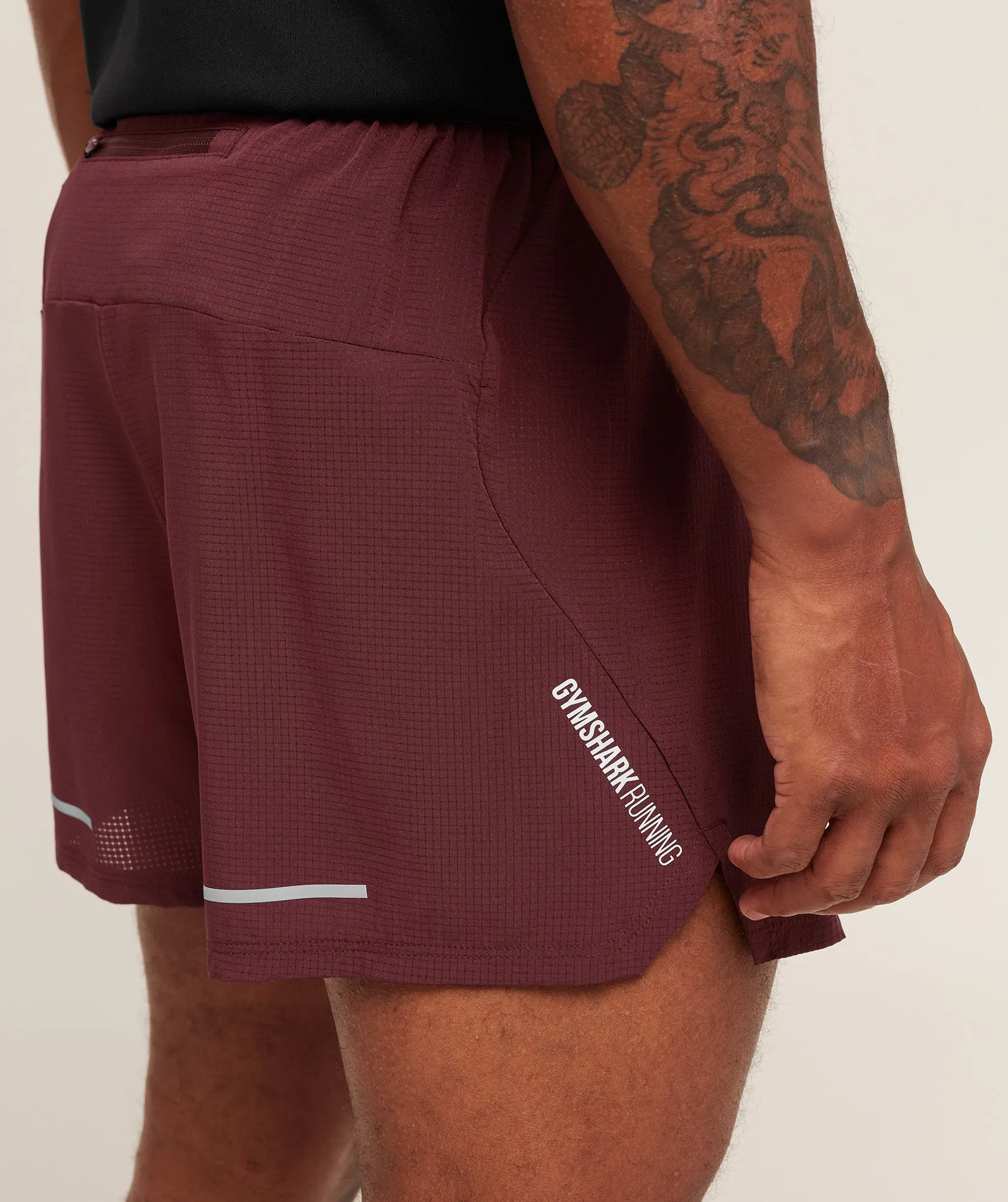 Gymshark Running 5" Shorts - Rich Maroon sold by Gymshark product image thumbnail 5