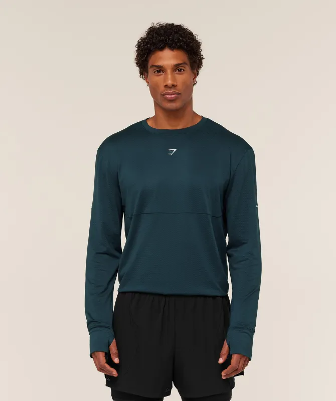 Gymshark Running Long Sleeve T-Shirt - Deep Petrol Blue sold by Gymshark