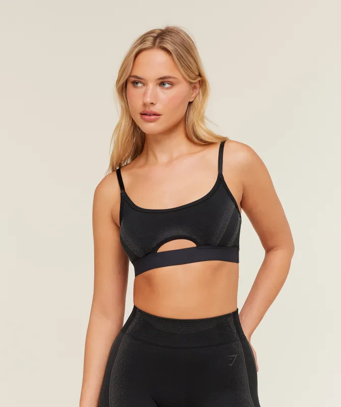 Gymshark Charge Seamless Sports Bra - Black/Graphite Grey sold by Gymshark