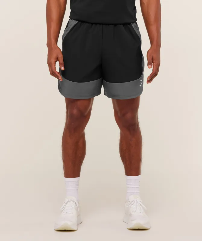 Gymshark Sport 25 Block 7" Shorts - Black/Dark Grey sold by Gymshark