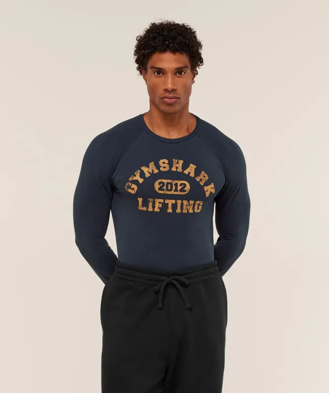 Gymshark Lifting Long Sleeve T-Shirt - Heavy Blue sold by Gymshark