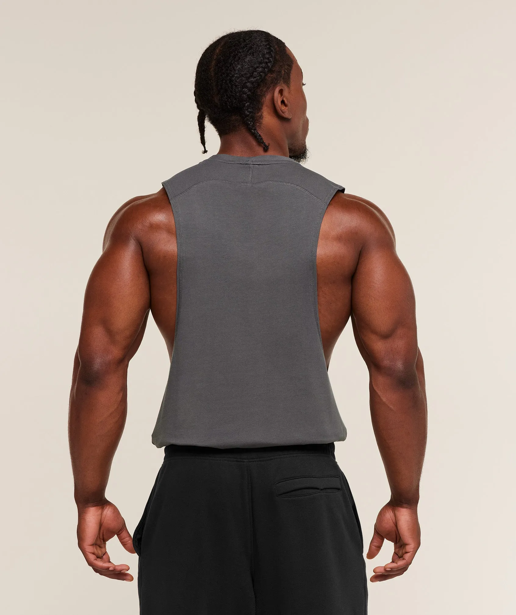 Gymshark Prime Drop Arm Tank - Onyx Grey/Antique Gold sold by Gymshark product image thumbnail 2