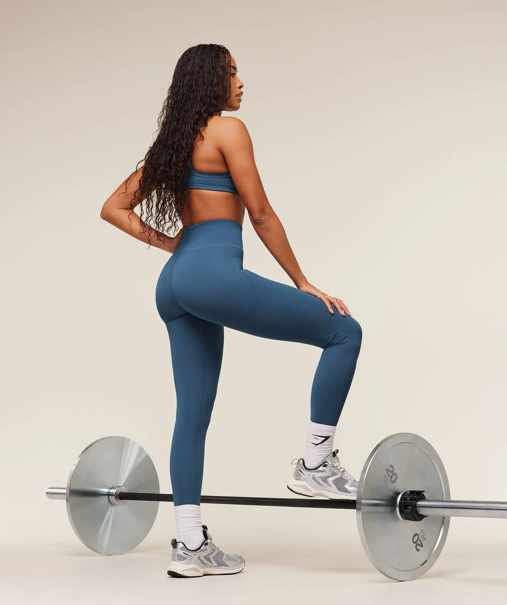 Gymshark Energise Seamless Leggings - Compound Blue sold by Gymshark product image thumbnail 3