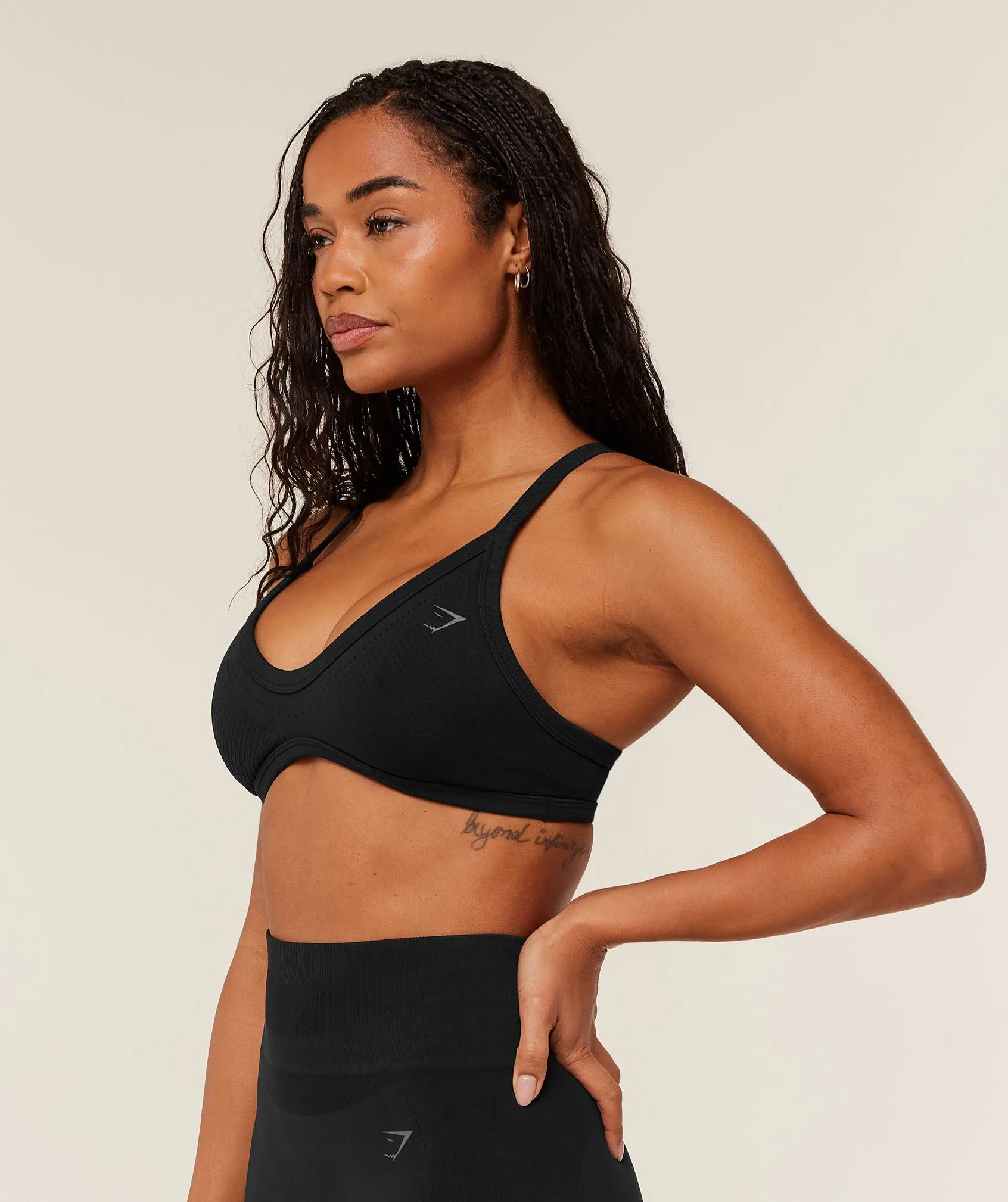 Gymshark Energise Seamless Sports Bra - Black sold by Gymshark product image thumbnail 5