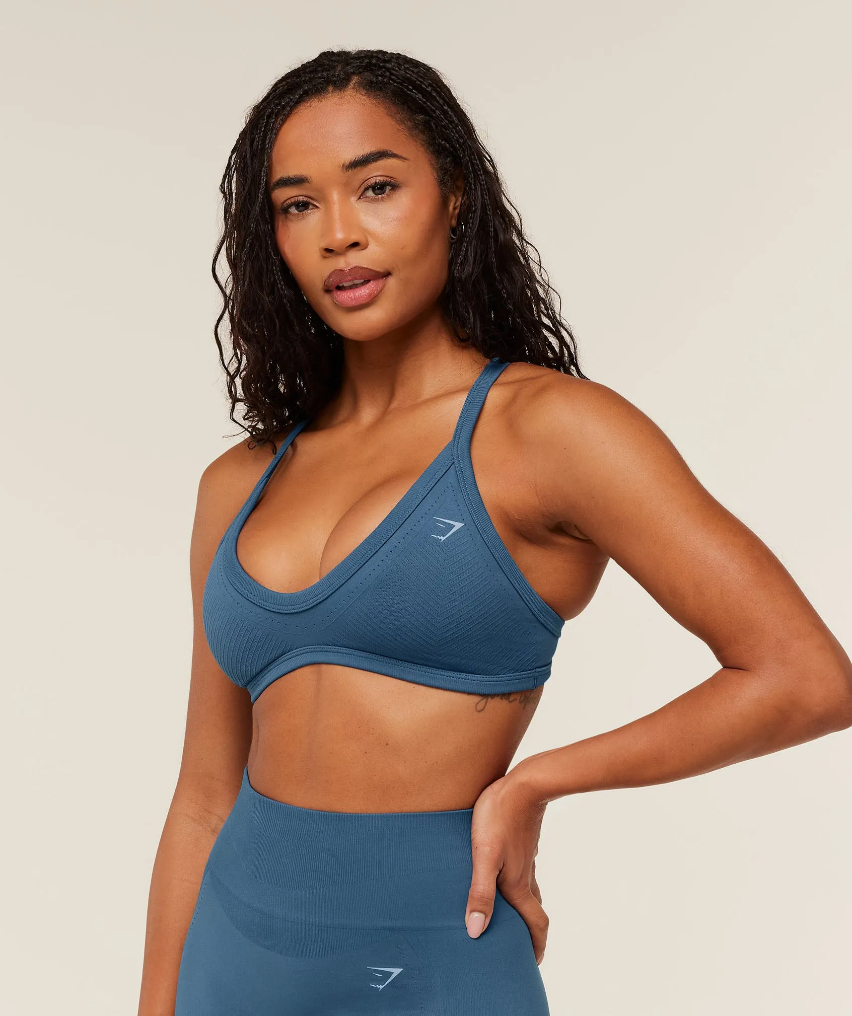 Gymshark Energise Seamless Sports Bra - Compound Blue sold by Gymshark product image thumbnail 5
