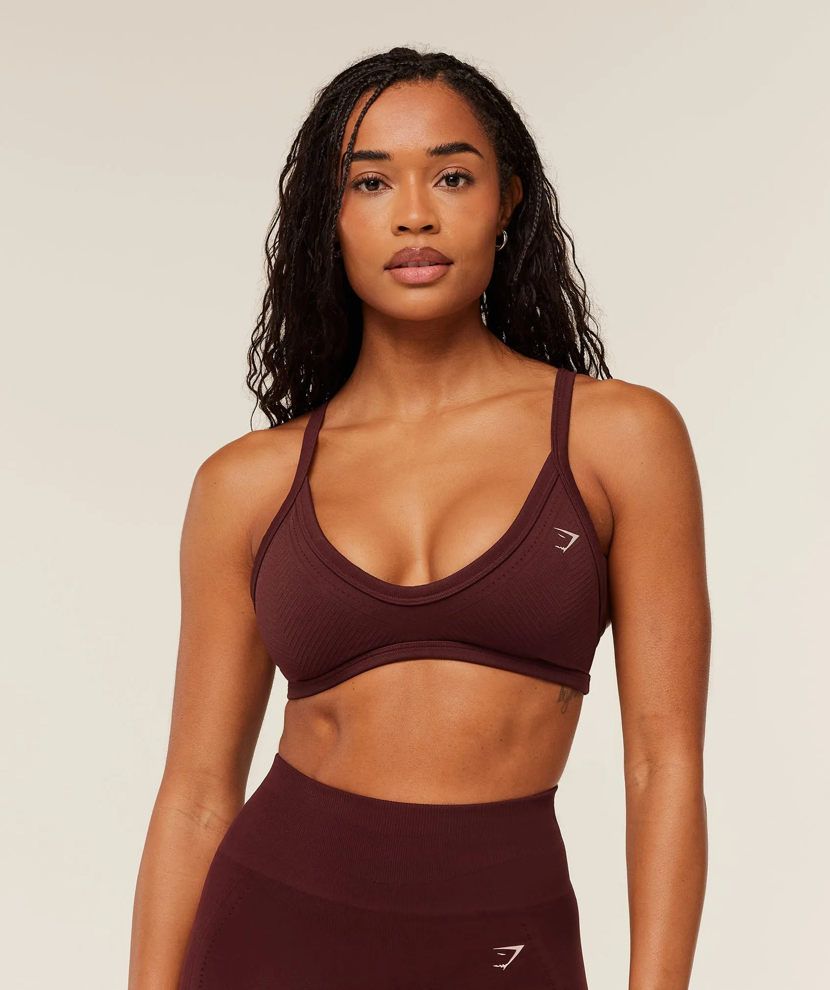 Gymshark Energise Seamless Sports Bra - Rich Maroon sold by Gymshark