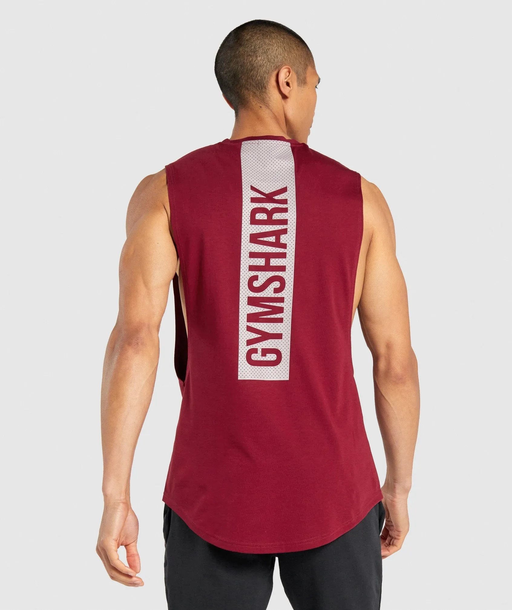 Gymshark Bold Drop Arm Tank - Burgundy sold by Gymshark product image thumbnail 2