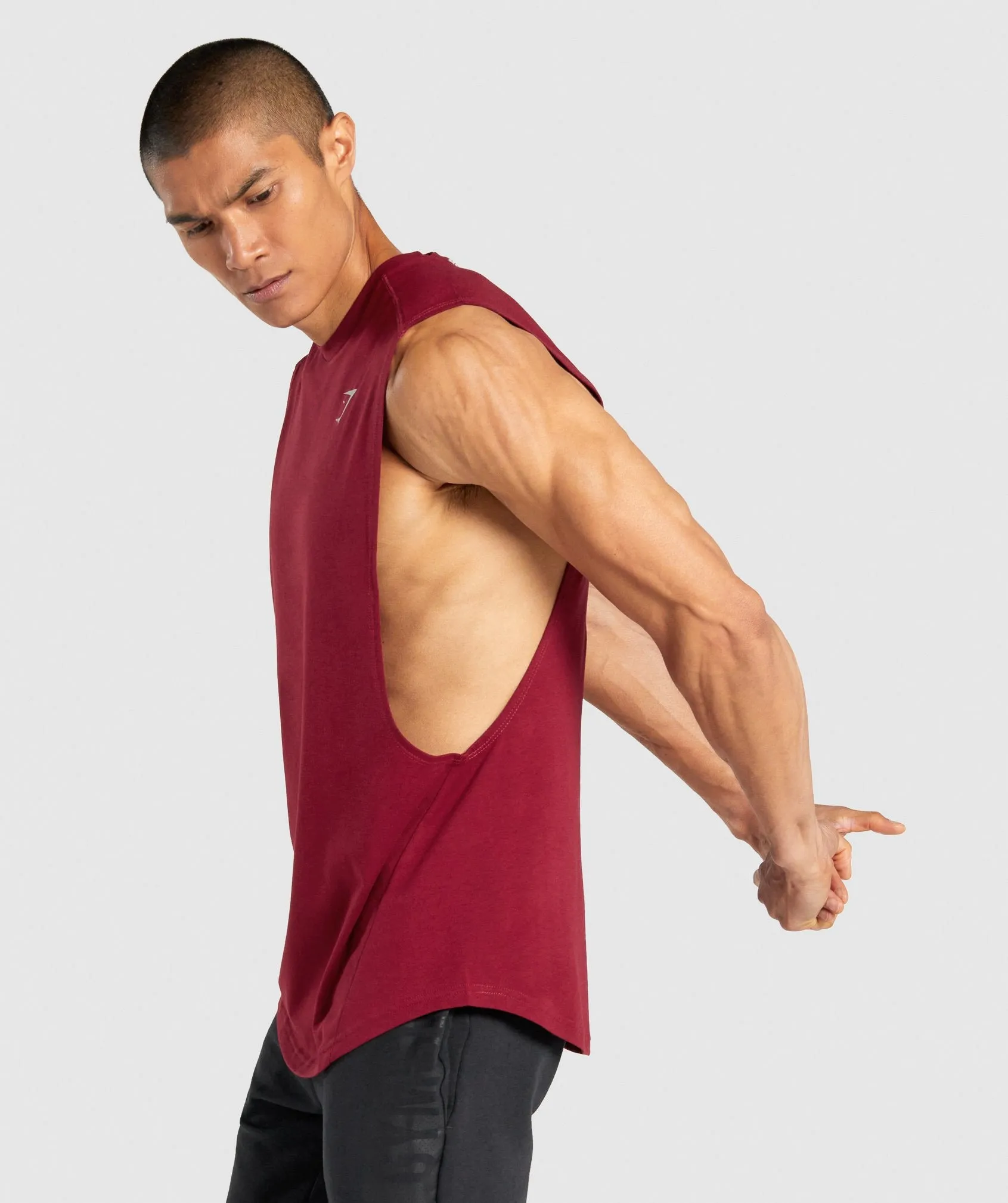 Gymshark Bold Drop Arm Tank - Burgundy sold by Gymshark product image thumbnail 3