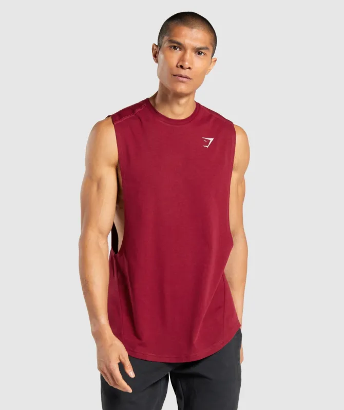 Gymshark Bold Drop Arm Tank - Burgundy sold by Gymshark