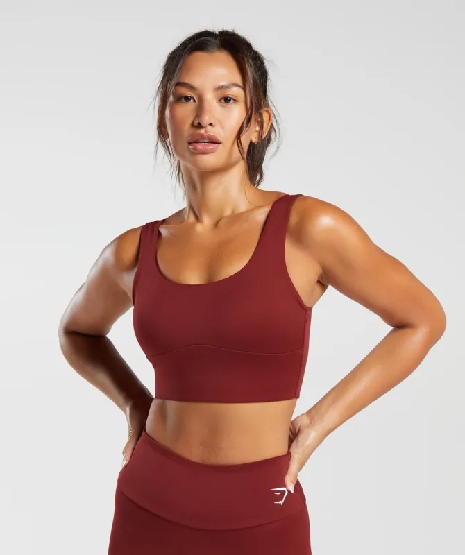 Gymshark Longline Sports Bra - Spiced Red sold by Gymshark