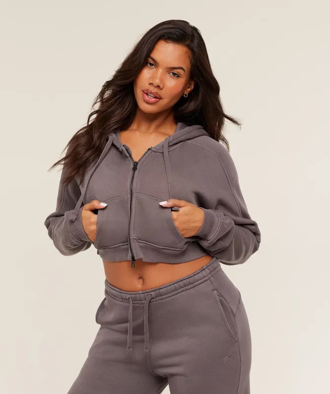 Gymshark Pump Zip Through Hoodie - GS Cool Brown/WASH sold by Gymshark