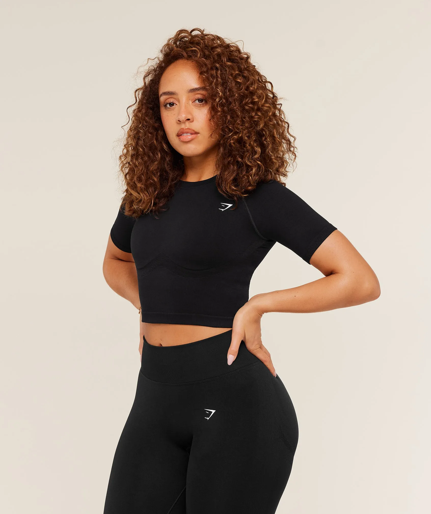 Gymshark Lift Seamless Short Sleeve Top - Black Marl sold by Gymshark product image thumbnail 4