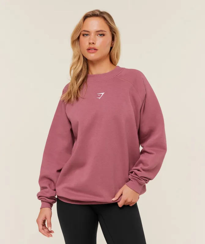 Gymshark Training Oversized Fleece Sweatshirt - Reset Pink sold by Gymshark