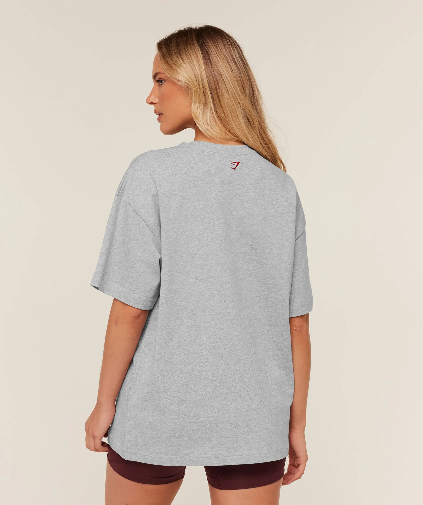 Gymshark Collegiate Graphic T-Shirt - Light Grey Core Marl/GS Sets Red sold by Gymshark product image thumbnail 2