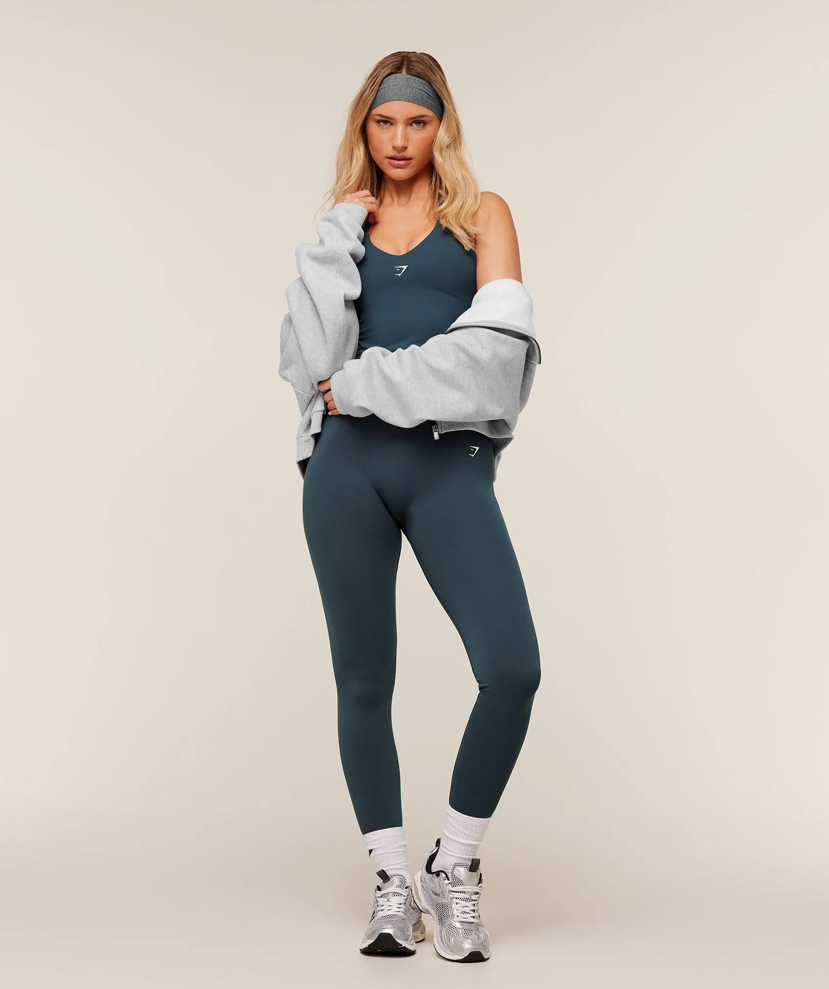 Gymshark Halter Neck Cami with Shelf - GS Stealth Blue sold by Gymshark product image thumbnail 4