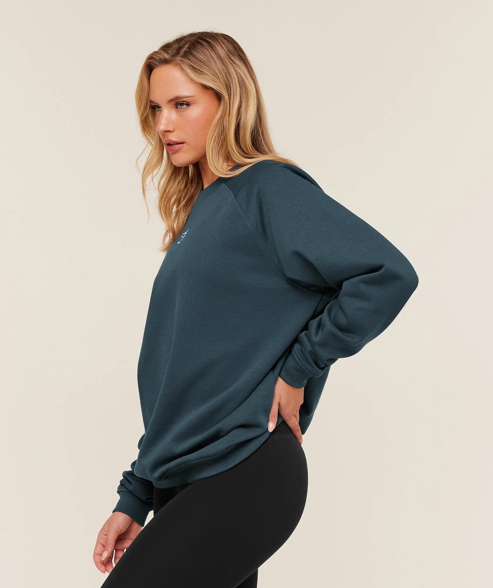 Gymshark Training Oversized Fleece Sweatshirt - GS Stealth Blue sold by Gymshark product image thumbnail 3