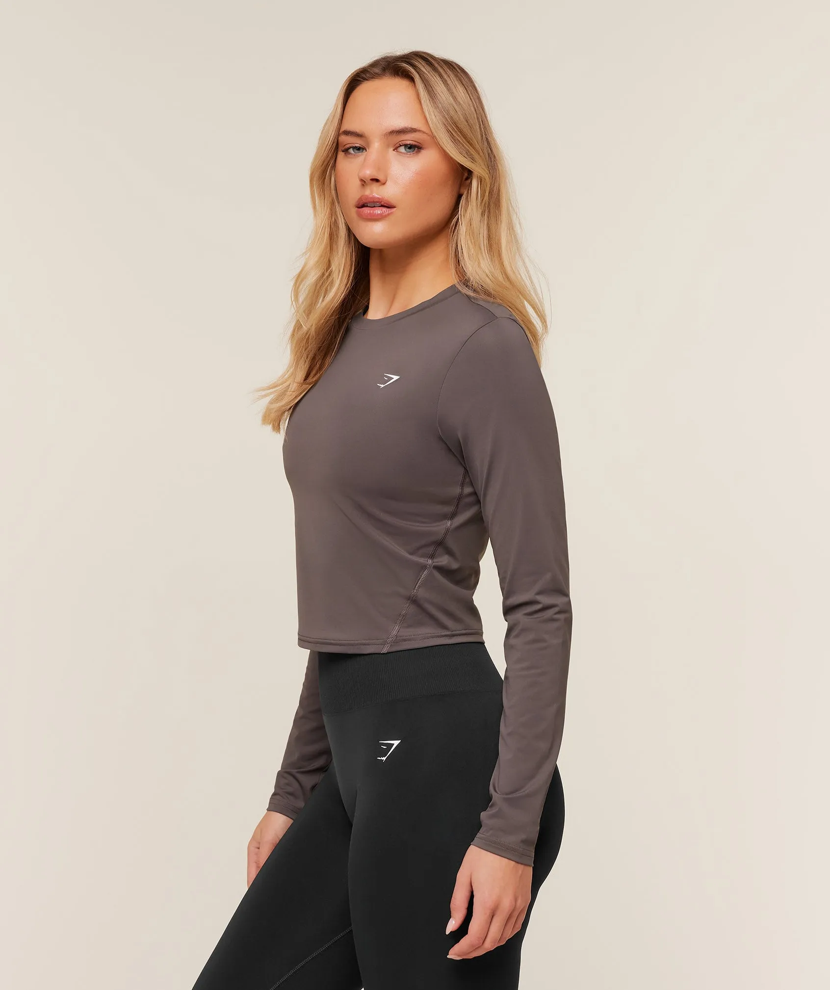 Gymshark Training Midi Long Sleeve Top - Cool Brown sold by Gymshark product image thumbnail 3