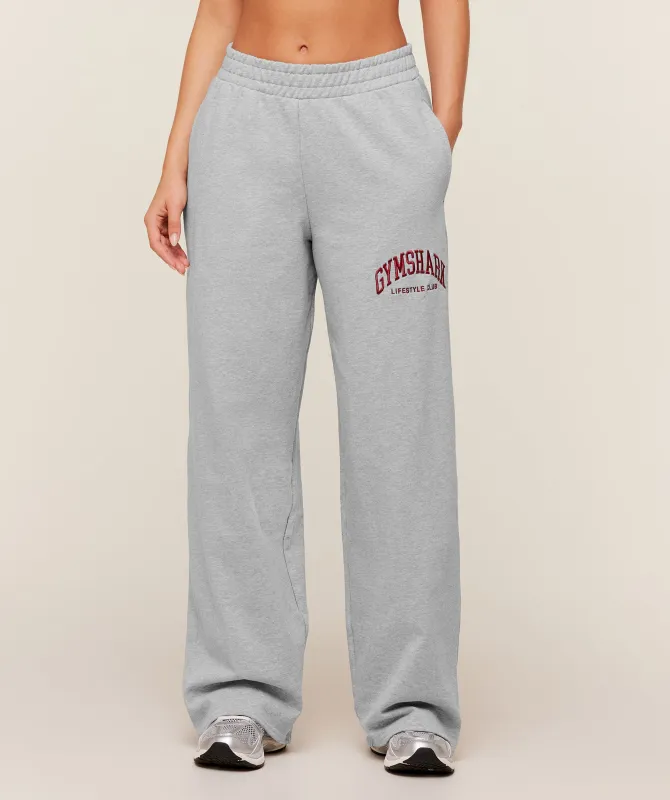 Gymshark Collegiate Graphic Straight Leg Jogger - Light Grey Core Marl sold by Gymshark