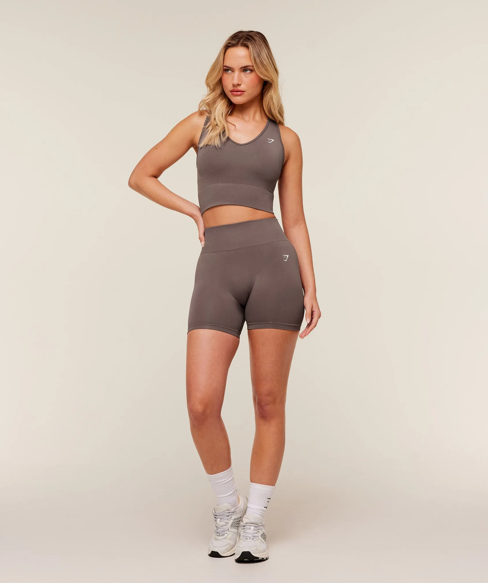 Gymshark Everyday Seamless Crop Tank - Cool Brown sold by Gymshark product image thumbnail 4