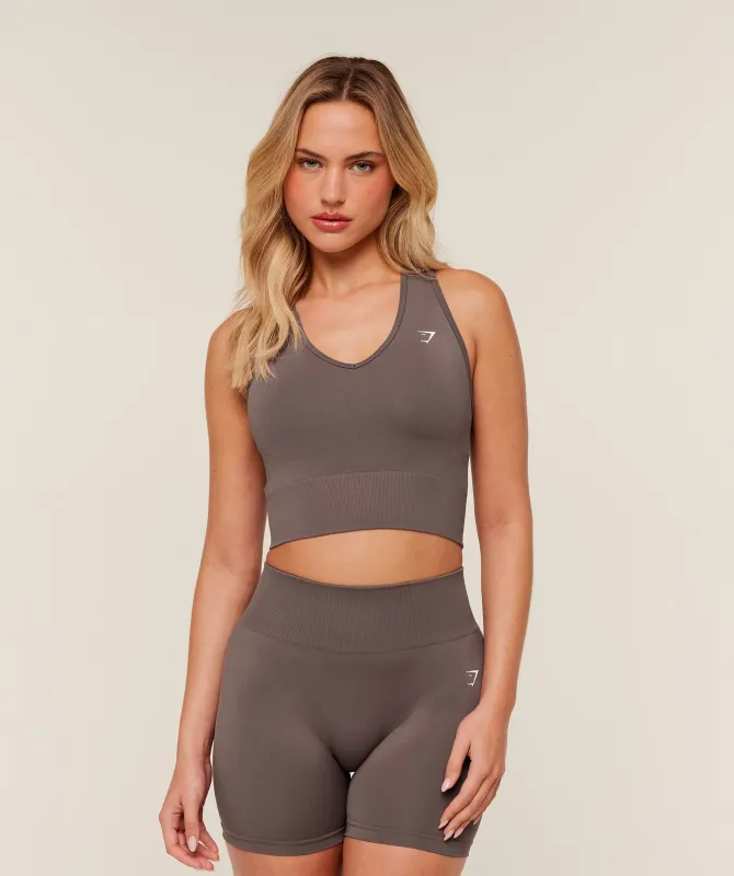 Gymshark Everyday Seamless Crop Tank - Cool Brown sold by Gymshark