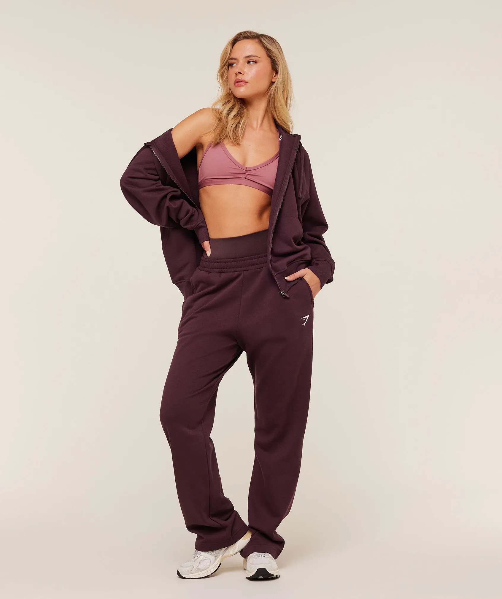Gymshark Training Fleece Straight Leg Regular Joggers - GS Cherry Purple sold by Gymshark product image thumbnail 4