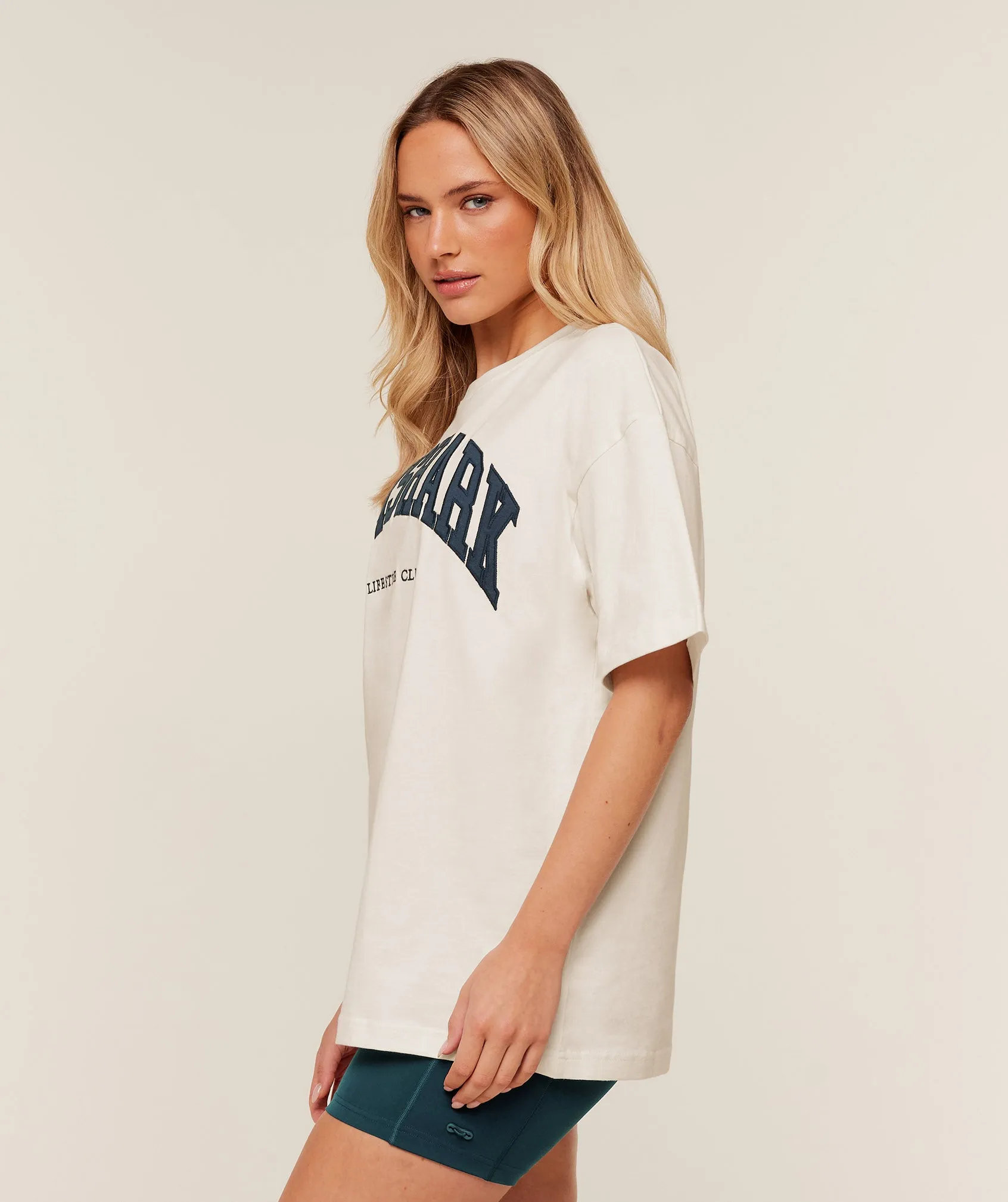 Gymshark Collegiate Graphic T-Shirt - GS Soft White sold by Gymshark product image thumbnail 3