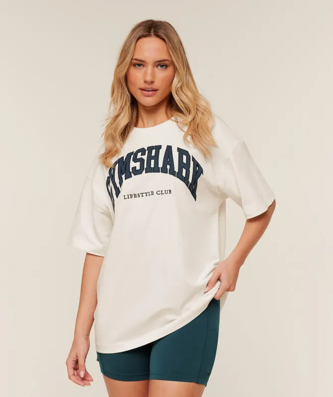 Gymshark Collegiate Graphic T-Shirt - GS Soft White sold by Gymshark