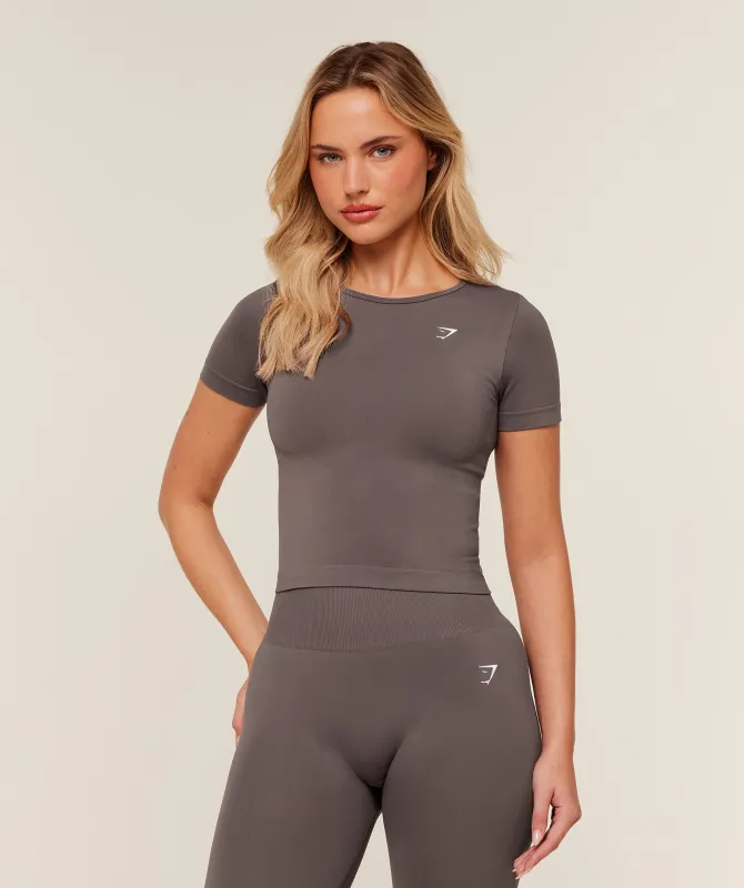 Gymshark Everyday Seamless Short Sleeve Top - Cool Brown sold by Gymshark
