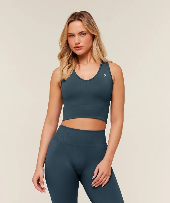 Gymshark Everyday Seamless Crop Tank - GS Stealth Blue sold by Gymshark