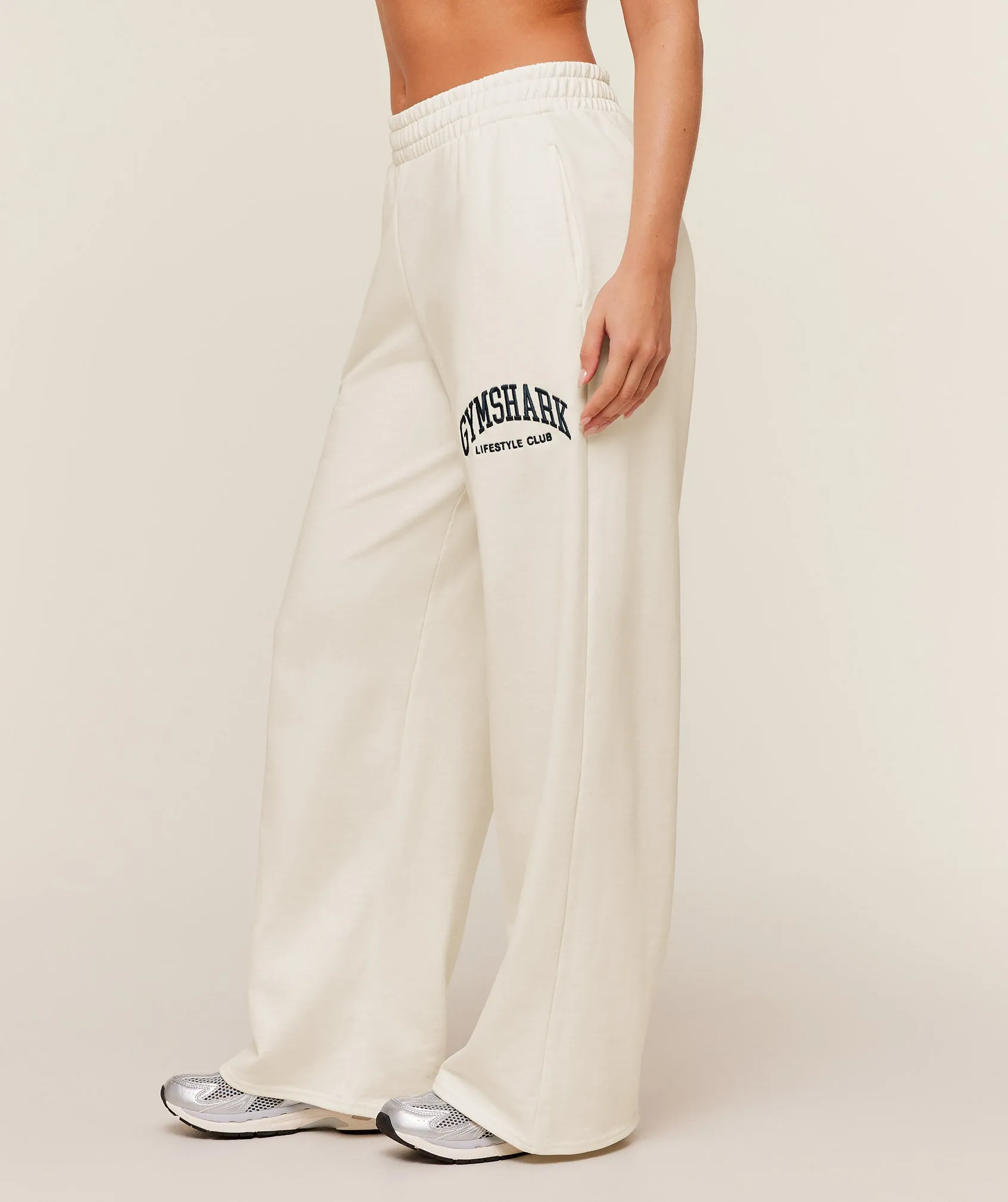 Gymshark Collegiate Graphic Straight Leg Jogger - GS Soft White sold by Gymshark product image thumbnail 3