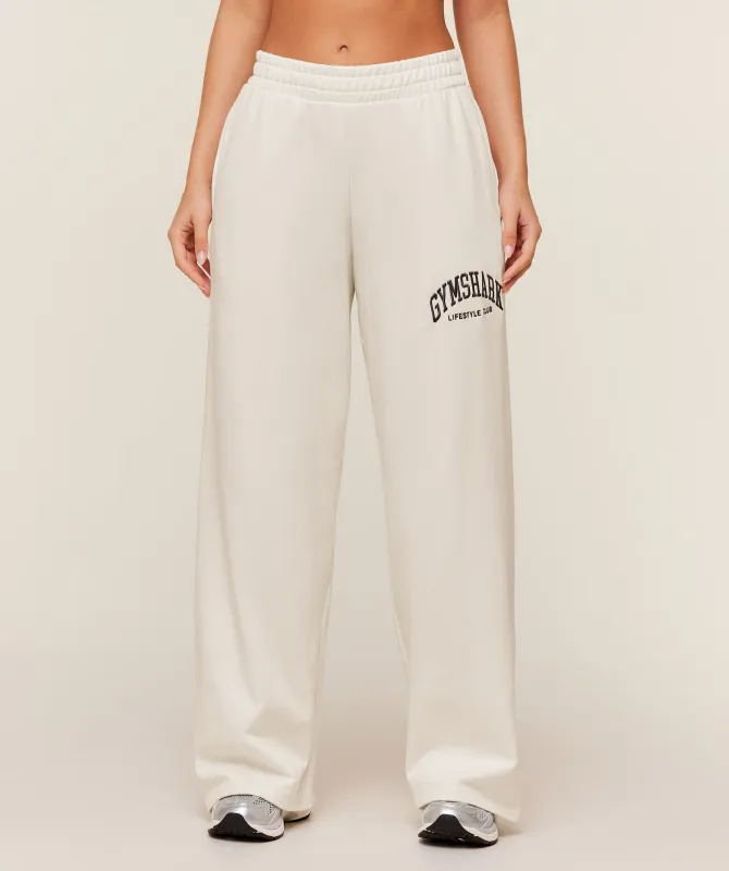 Gymshark Collegiate Graphic Straight Leg Jogger - GS Soft White sold by Gymshark