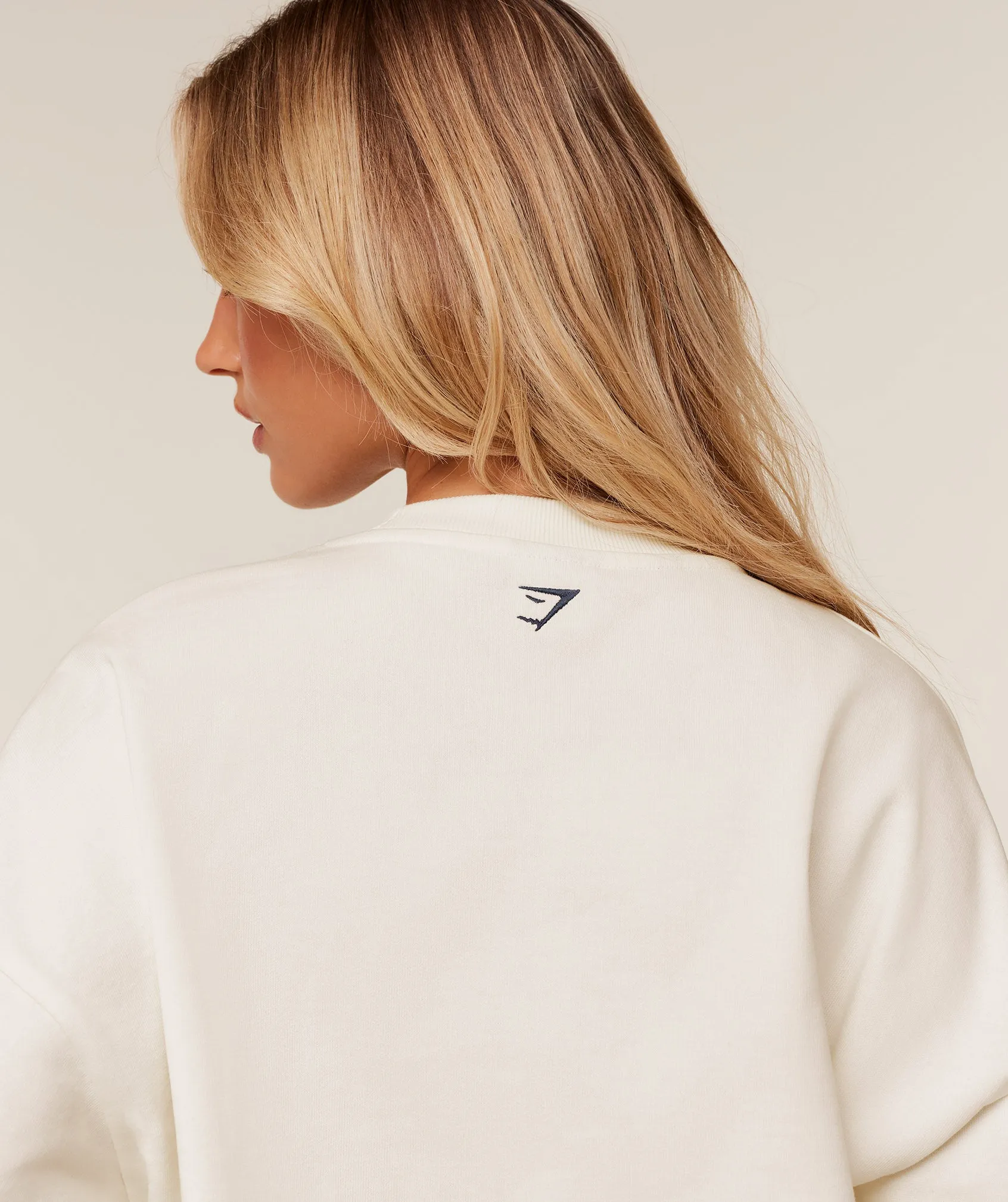 Gymshark Collegiate Graphic Crew Neck Pullover - GS Soft White sold by Gymshark product image thumbnail 4