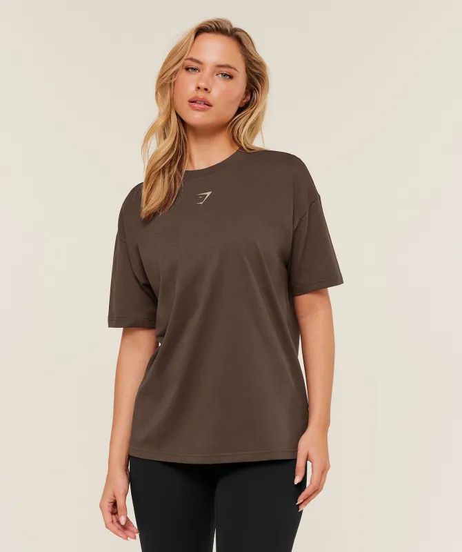 Gymshark Trace Graphic Oversized T-Shirt - Archive Brown sold by Gymshark