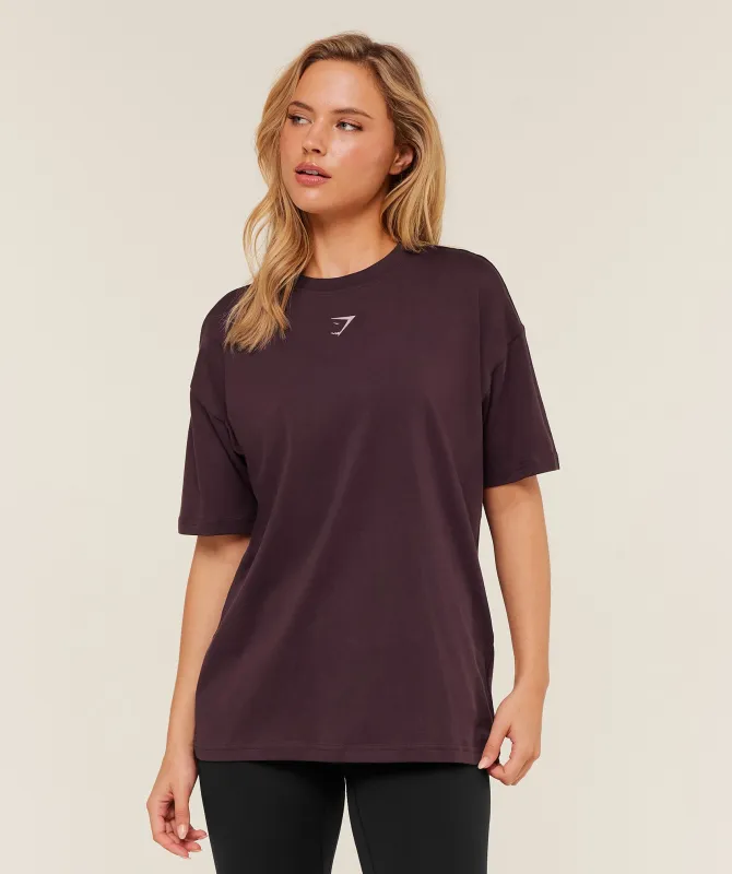Gymshark Trace Graphic Oversized T-Shirt - GS Cherry Purple sold by Gymshark