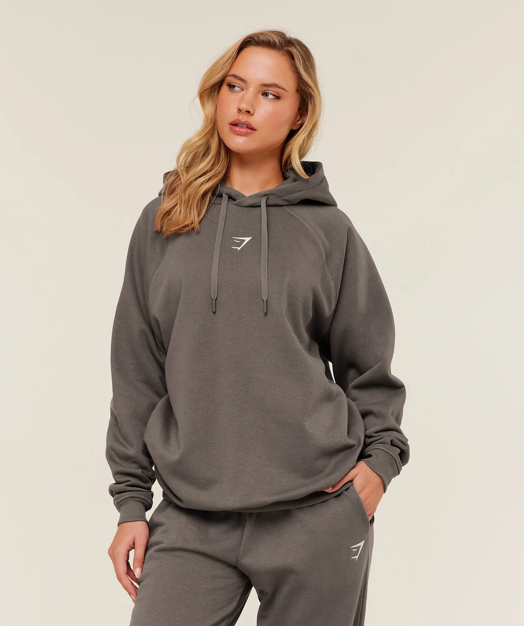 Gymshark Training Oversized Fleece Hoodie - Cool Brown sold by Gymshark