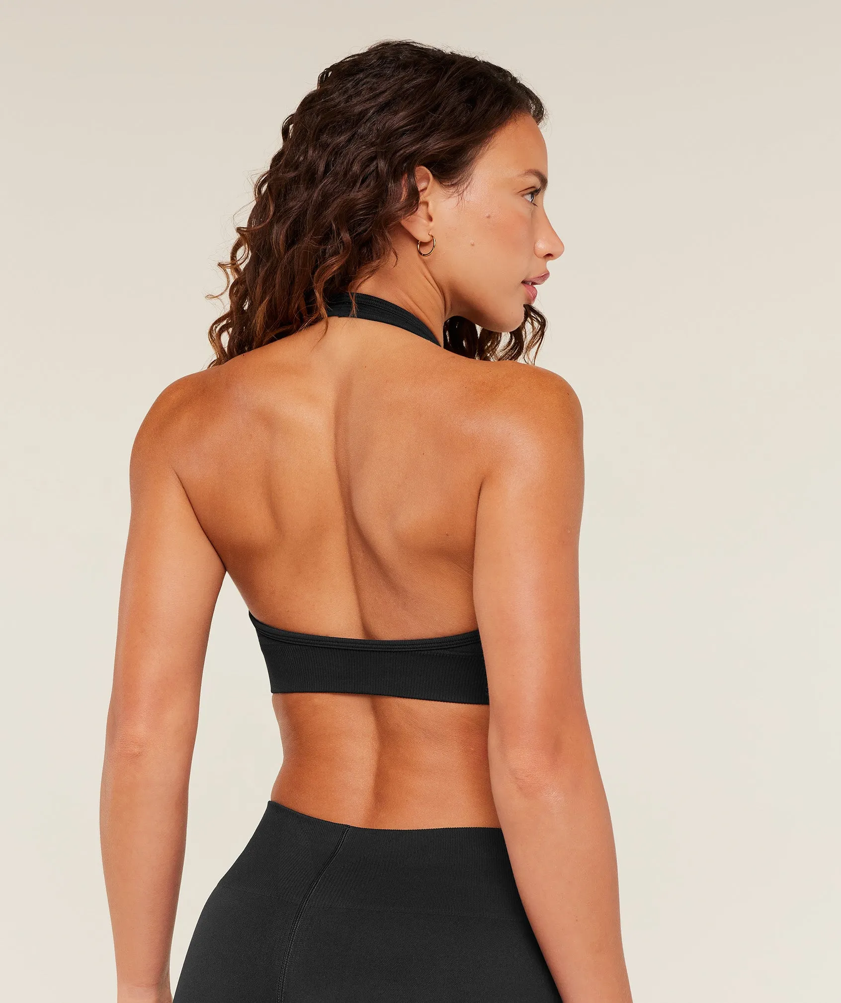 Gymshark Steel Seamless Halter Neck Bra - GS Black sold by Gymshark product image thumbnail 2