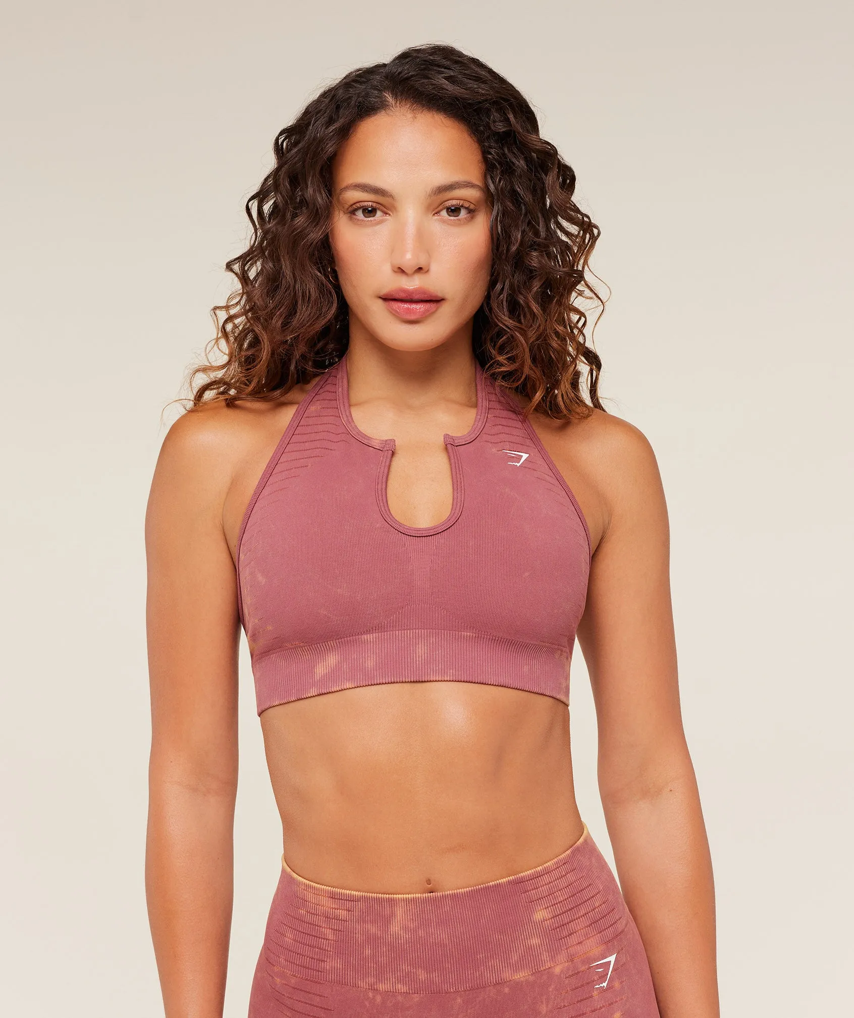 Gymshark Steel Seamless Halter Neck Bra - GS Reset Pink sold by Gymshark