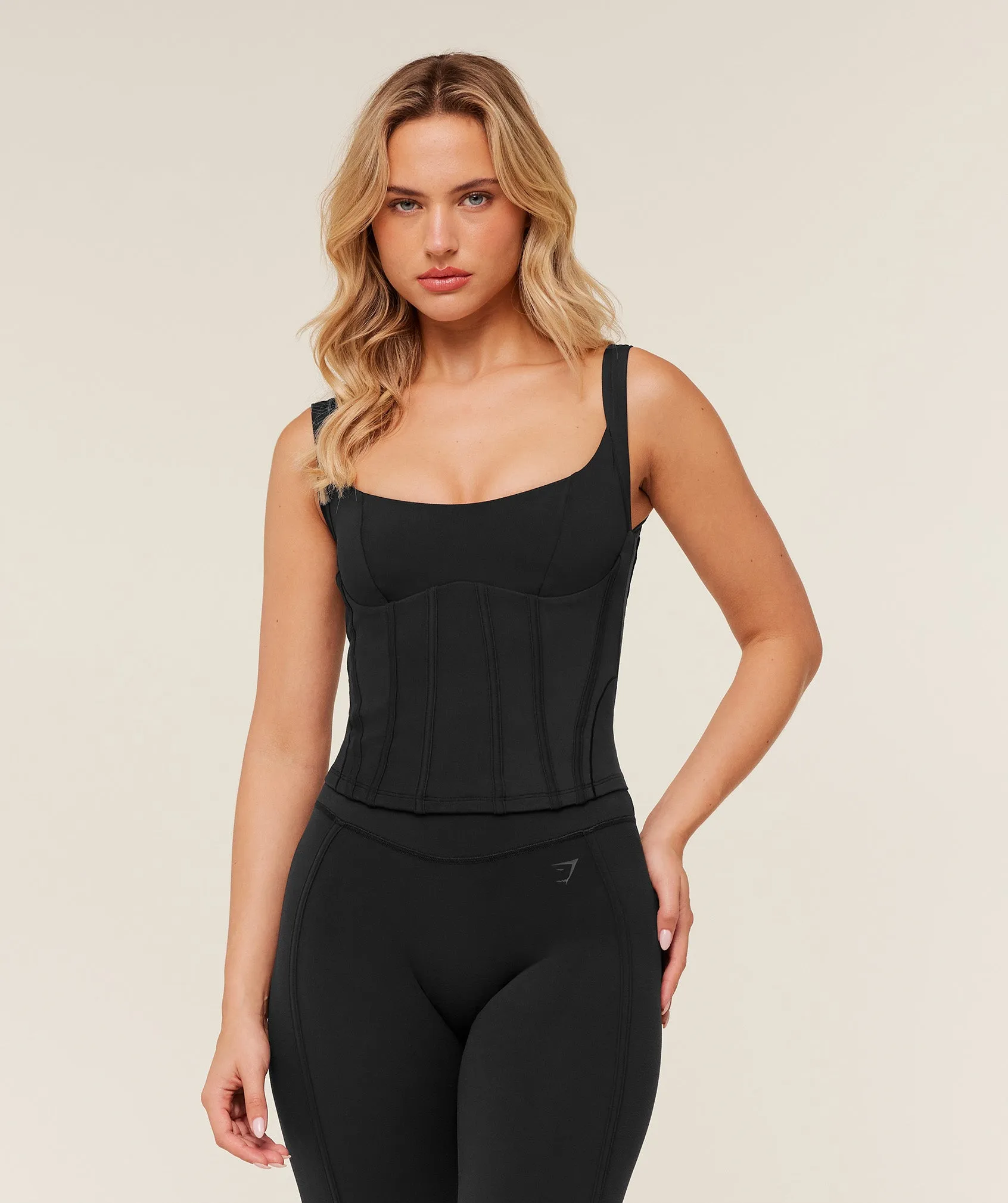 Gymshark Corset Tank Top - GS Black sold by Gymshark