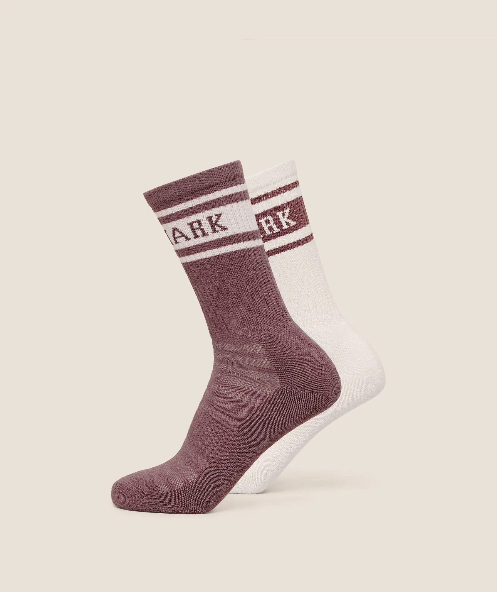 Gymshark Collegiate Crew Sock 2pk - Calm Pink sold by Gymshark